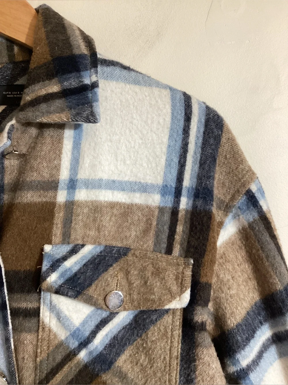 Zara Oversized Shacket Size S Plaid Flannel